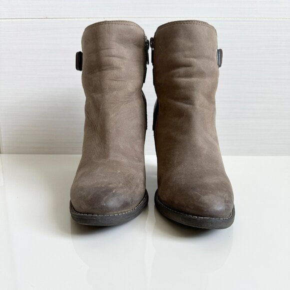 Aldo Brown Leather Ankle Boots Womens Size 8 Wrap Detail - Picture 6 of 9